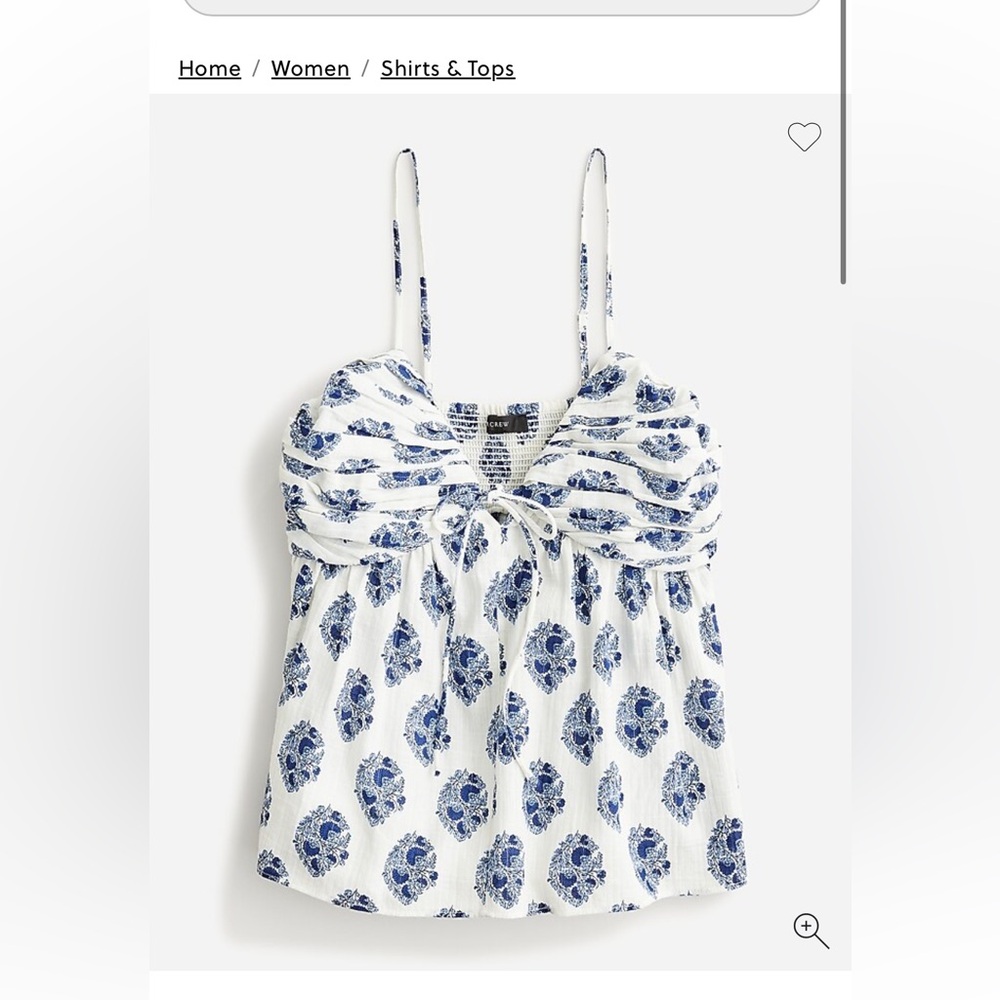 J crew Paisley Tank Top